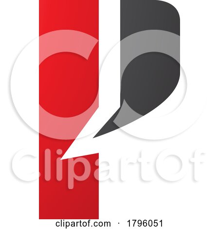 Red and Black Letter P Icon with a Bold Rectangle by cidepix