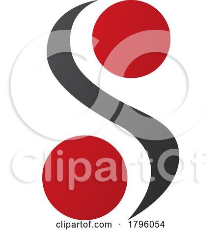 Red and Black Letter S Icon with Spheres by cidepix