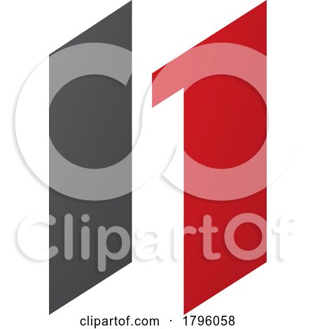 Red and Black Letter N Icon with Parallelograms by cidepix