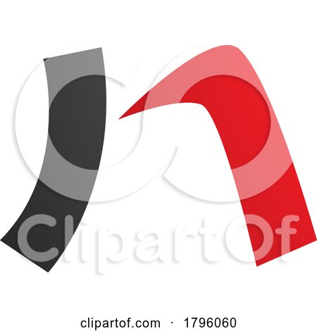 Red and Black Letter N Icon with a Curved Rectangle by cidepix