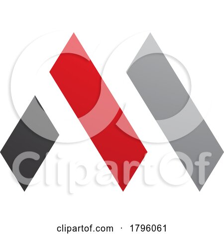 Red and Black Letter M Icon with Rectangles by cidepix