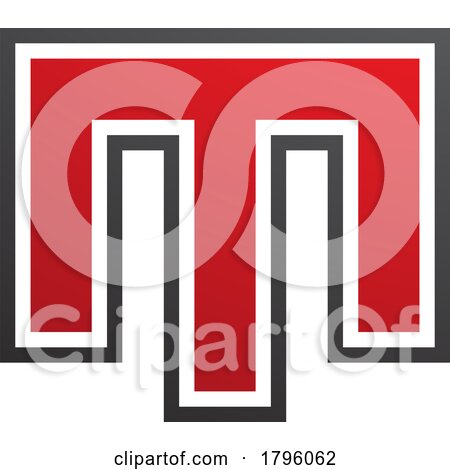 Red and Black Letter M Icon with an Outer Stripe by cidepix