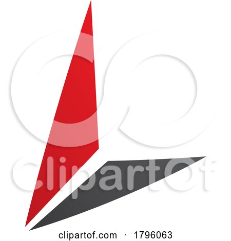 Red and Black Letter L Icon with Triangles by cidepix
