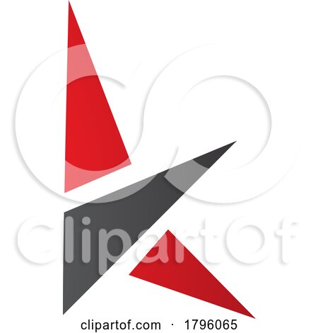 Red and Black Letter K Icon with Triangles by cidepix