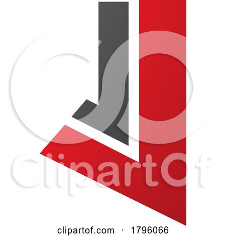 Red and Black Letter J Icon with Straight Lines by cidepix