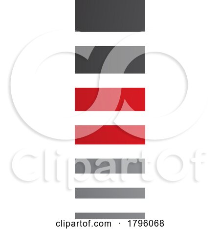Red and Black Letter I Icon with Horizontal Stripes by cidepix
