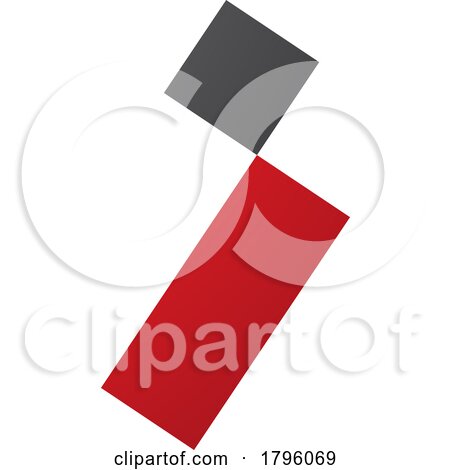 Red and Black Letter I Icon with a Square and Rectangle by cidepix