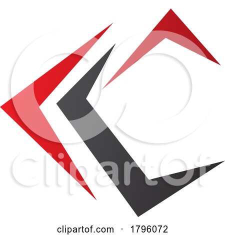 Red and Black Letter C Icon with Pointy Tips by cidepix