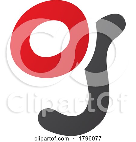 Red and Black Letter G Icon with Soft Round Lines by cidepix