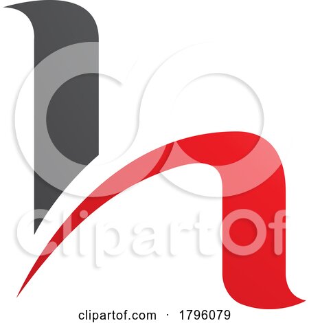 Red and Black Letter H Icon with Round Spiky Lines by cidepix