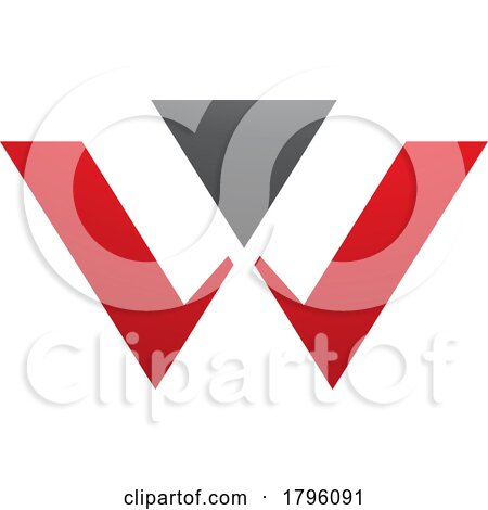 Red and Black Triangle Shaped Letter W Icon by cidepix