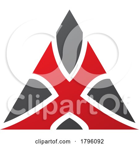 Red and Black Triangle Shaped Letter X Icon by cidepix