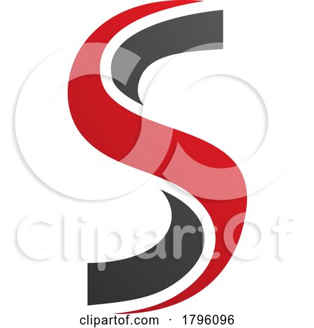 Red and Black Twisted Shaped Letter S Icon by cidepix