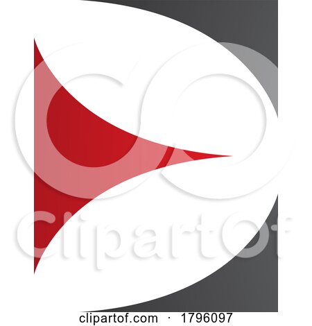 Red and Black Uppercase Letter E Icon with Curvy Triangles by cidepix