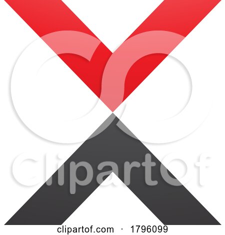 Red and Black V Shaped Letter X Icon by cidepix