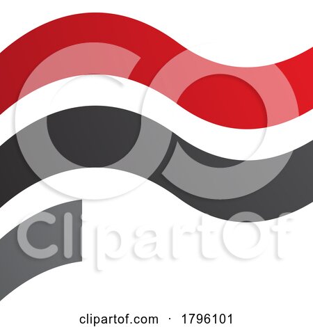 Red and Black Wavy Flag Shaped Letter F Icon by cidepix