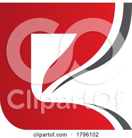 Red and Black Wavy Layered Letter E Icon by cidepix