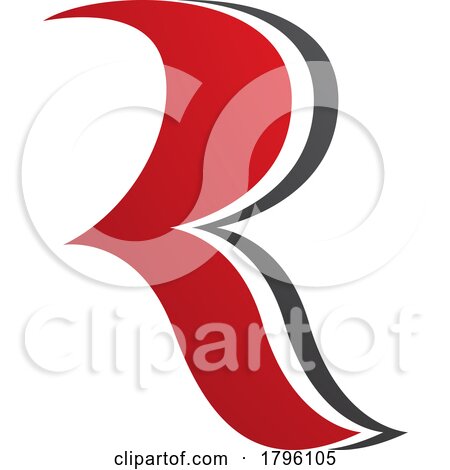 Red and Black Wavy Shaped Letter R Icon by cidepix