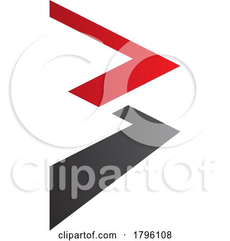 Red and Black Zigzag Shaped Letter B Icon by cidepix