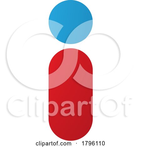 Red and Blue Abstract Round Person Shaped Letter I Icon by cidepix
