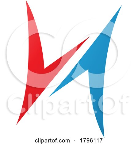 Red and Blue Arrow Shaped Letter H Icon by cidepix