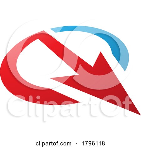 Red and Blue Arrow Shaped Letter Q Icon by cidepix