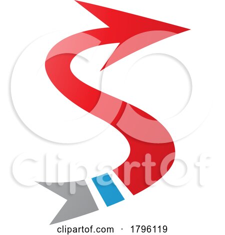 Red and Blue Arrow Shaped Letter S Icon by cidepix