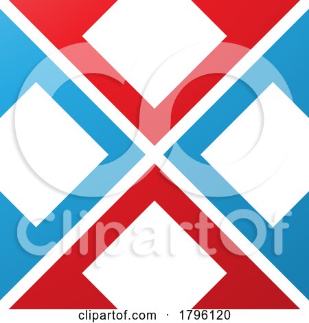 Red and Blue Arrow Square Shaped Letter X Icon by cidepix