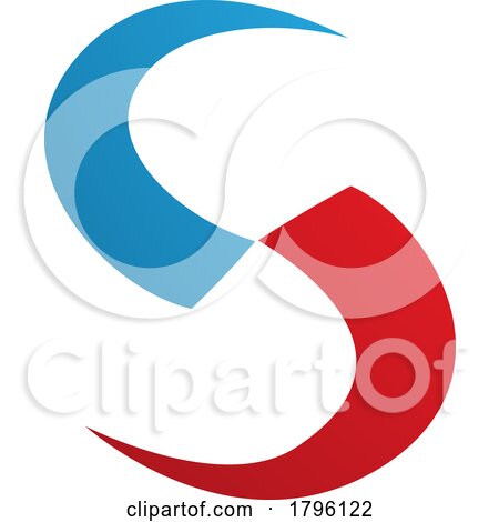 Red and Blue Blade Shaped Letter S Icon by cidepix