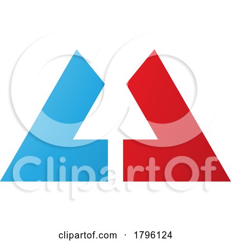 Red and Blue Bold Letter U Icon with Straight Lines by cidepix