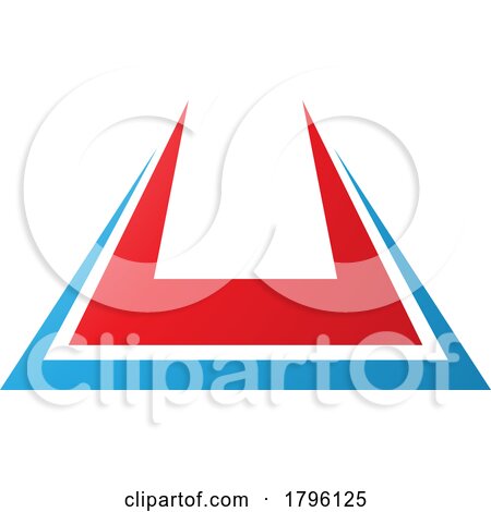 Red and Blue Bold Spiky Shaped Letter U Icon by cidepix