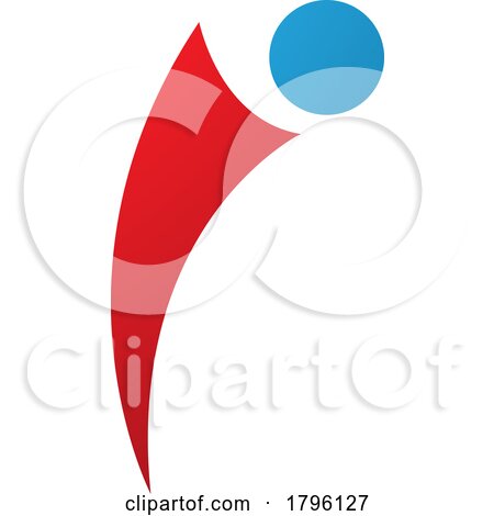 Red and Blue Bowing Person Shaped Letter I Icon by cidepix