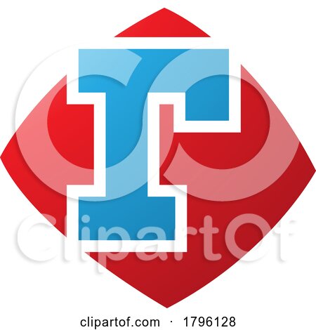 Red and Blue Bulged Square Shaped Letter R Icon by cidepix