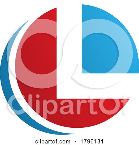 Red and Blue Circle Shaped Letter L Icon by cidepix