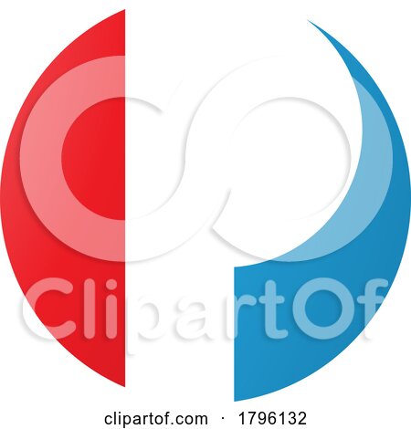 Red and Blue Circle Shaped Letter P Icon by cidepix