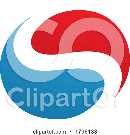 Red and Blue Circle Shaped Letter S Icon by cidepix