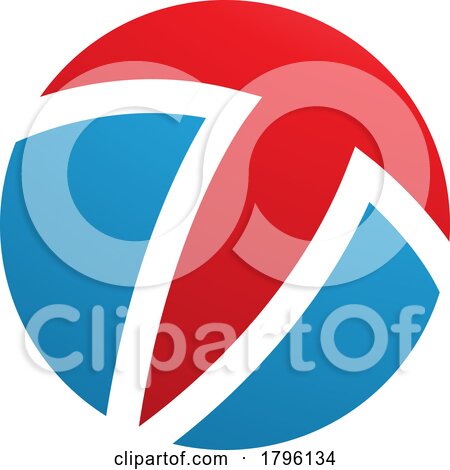 Red and Blue Circle Shaped Letter T Icon by cidepix