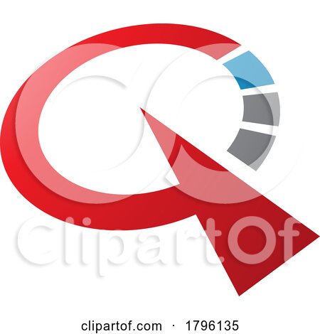 Red and Blue Clock Shaped Letter Q Icon by cidepix
