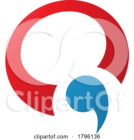 Red and Blue Comma Shaped Letter Q Icon by cidepix