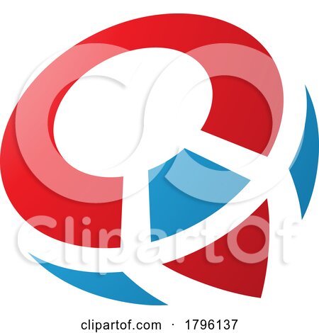 Red and Blue Compass Shaped Letter Q Icon by cidepix