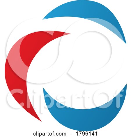 Red and Blue Crescent Shaped Letter C Icon by cidepix