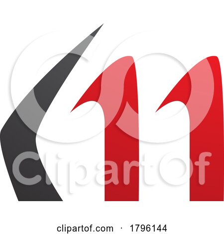 Red and Black Horn Shaped Letter M Icon by cidepix