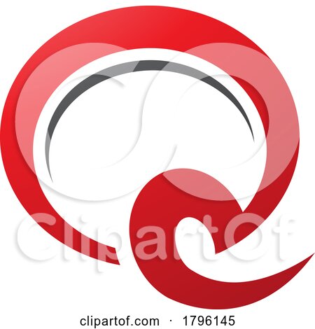 Red and Black Hook Shaped Letter Q Icon by cidepix