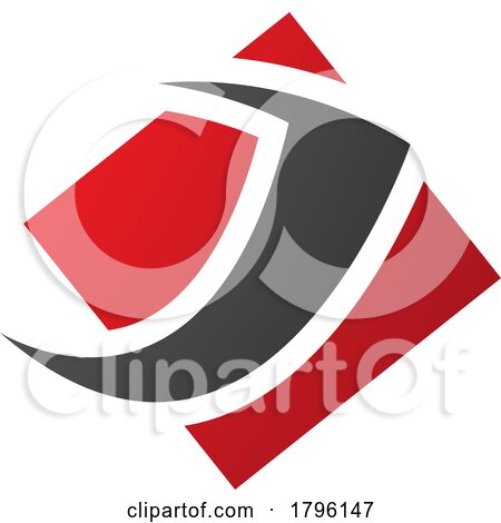 Red and Black Diamond Square Letter J Icon by cidepix