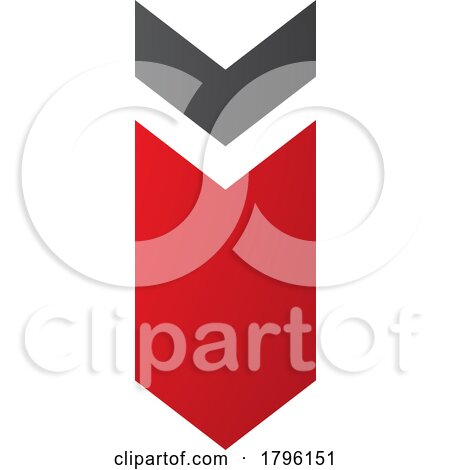 Red and Black down Facing Arrow Shaped Letter I Icon by cidepix