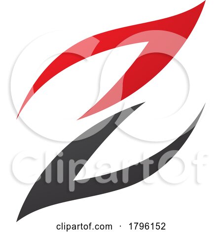 Red and Black Fire Shaped Letter Z Icon by cidepix