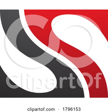 Red and Black Fish Fin Shaped Letter S Icon by cidepix