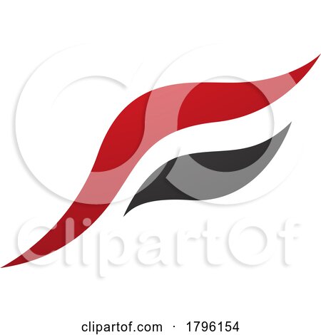 Red and Black Flying Bird Shaped Letter F Icon by cidepix