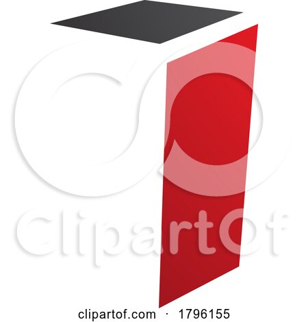 Red and Black Folded Letter I Icon by cidepix