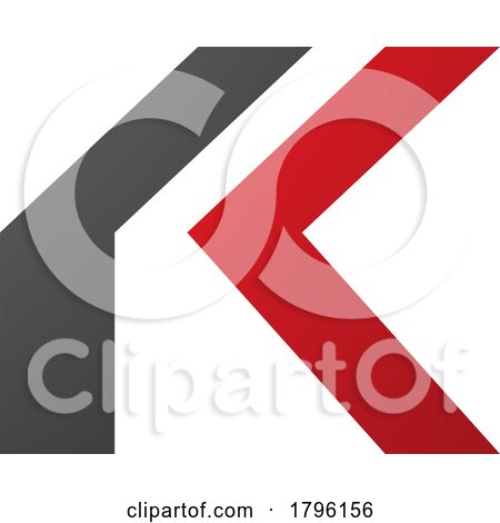 Red and Black Folded Letter K Icon by cidepix